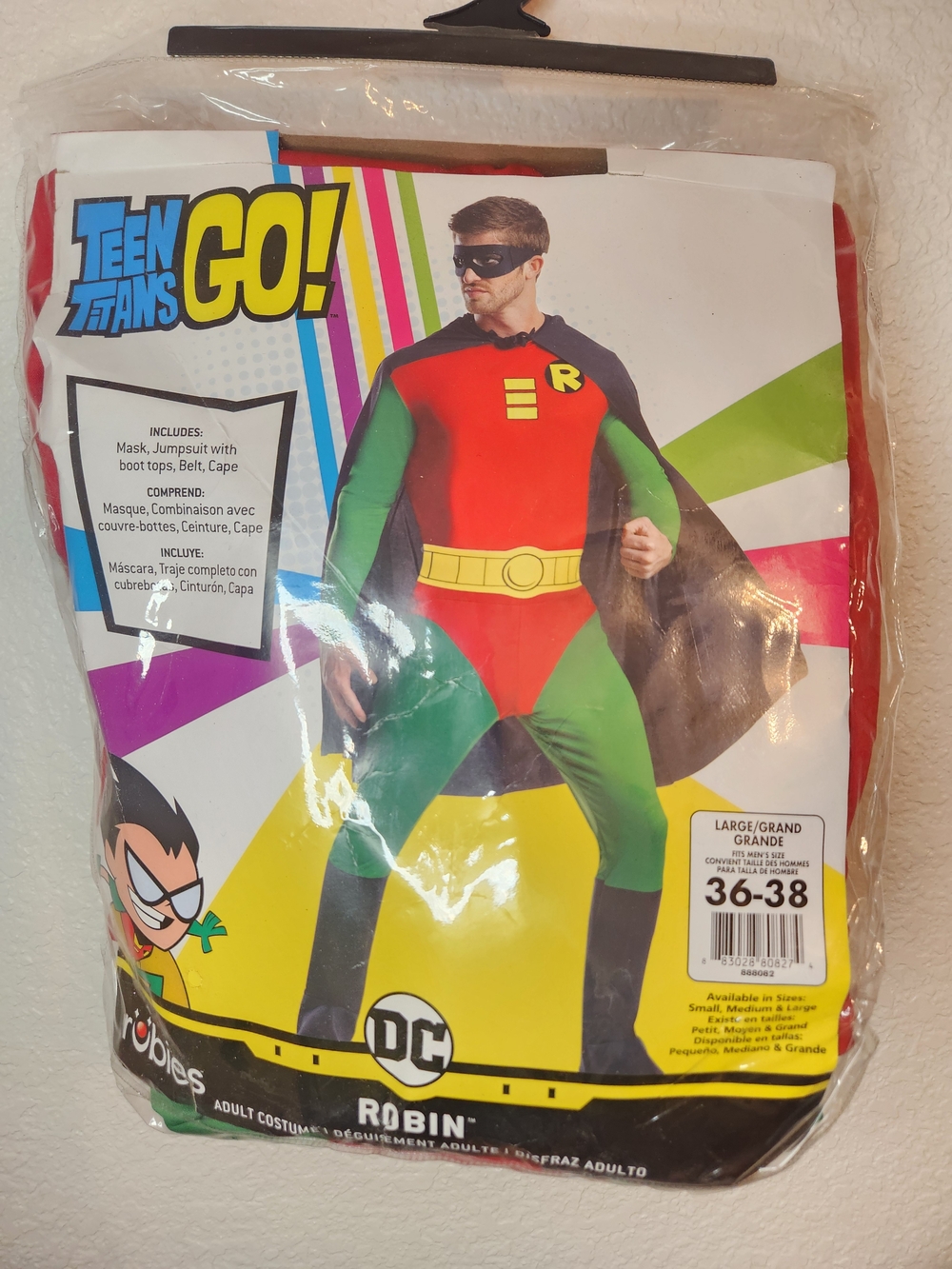 DC Superheroes Teen Titan  Robin Costume cosplay Adults, Men's L 36 38